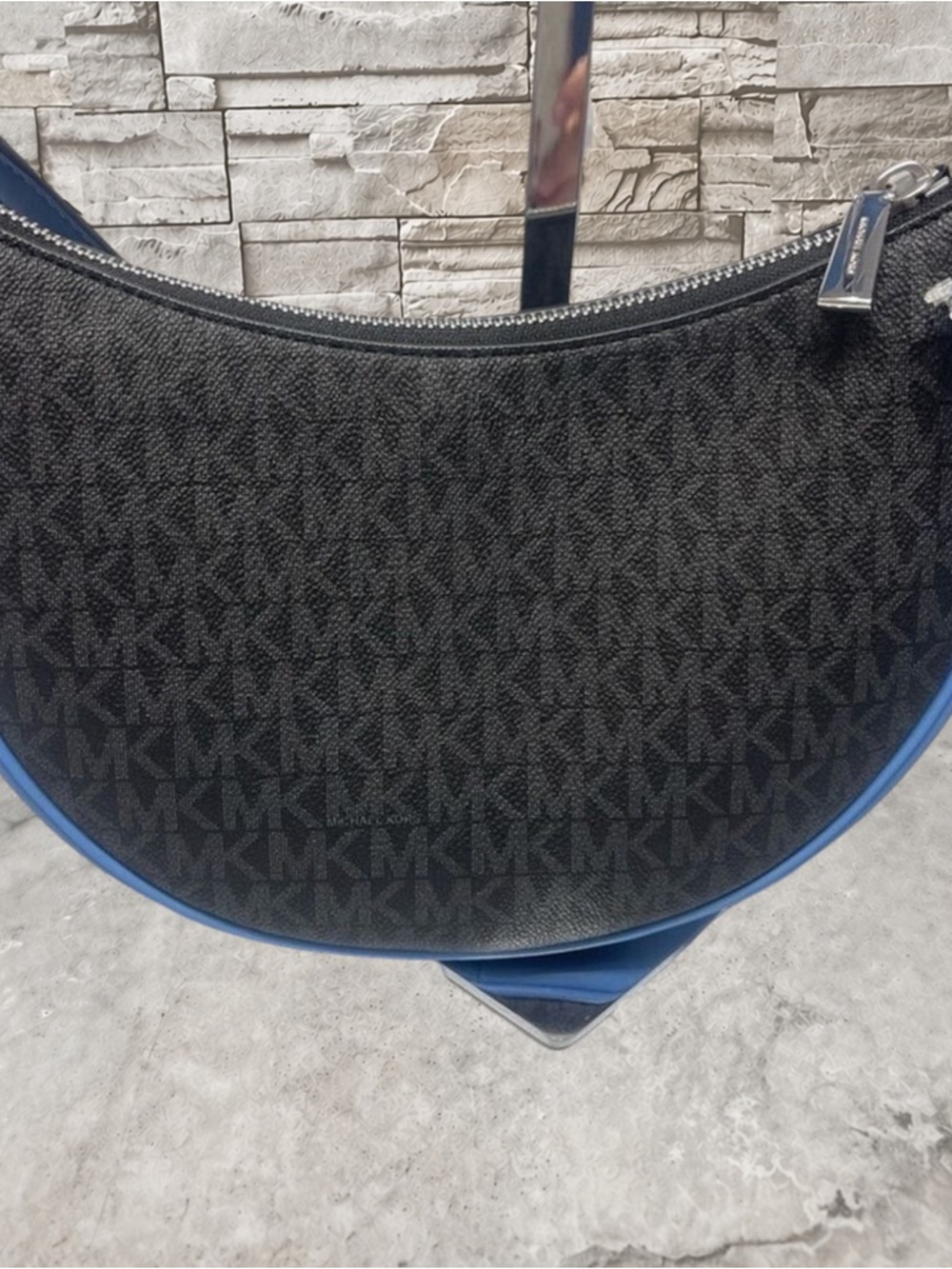 Michael Kors Kyla Small Conv Pouchette & Matching Wallet South Pacific Blue Logo - Picture 4 of 11